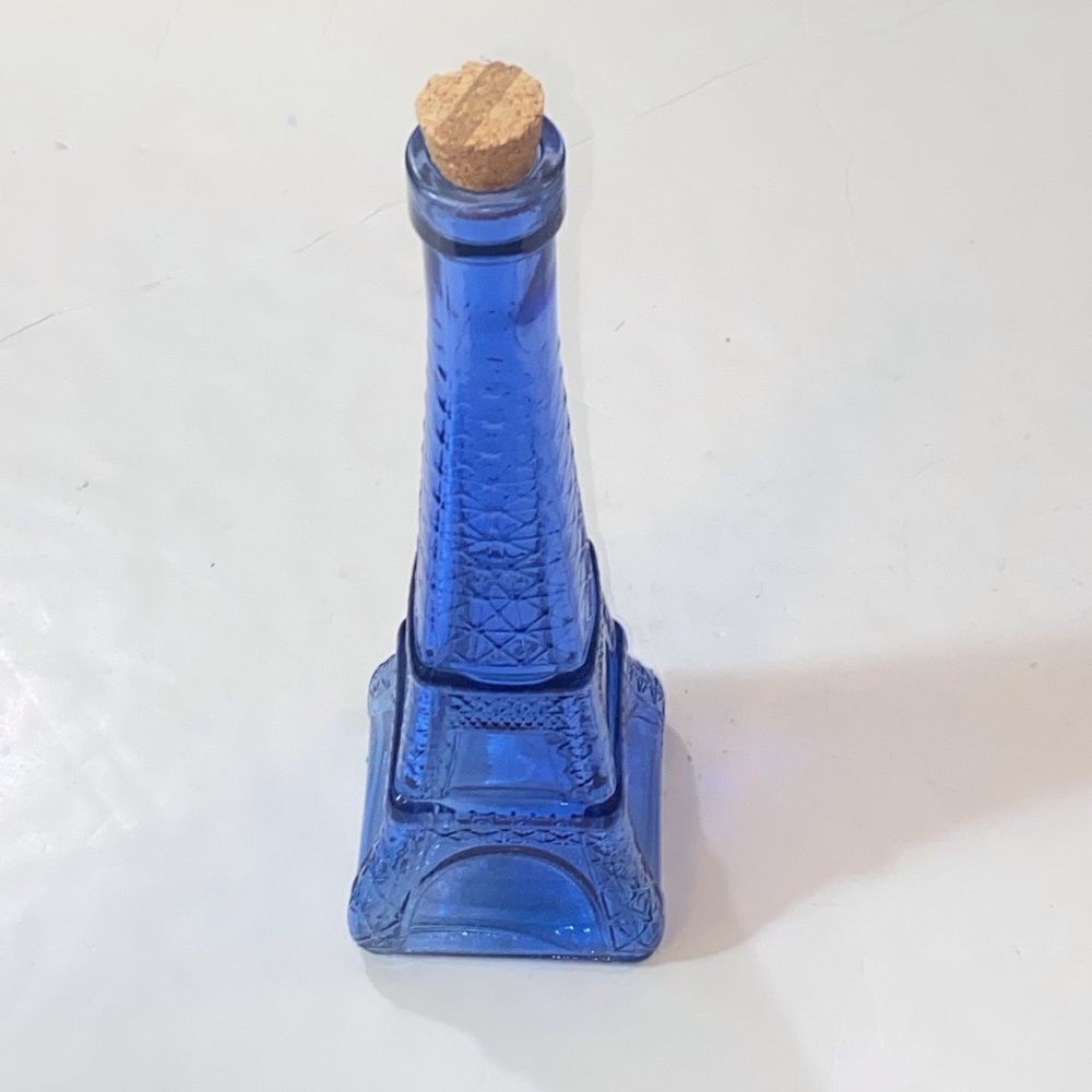 Vintage Accents Cobalt Blue Glass Eiffel Bottle